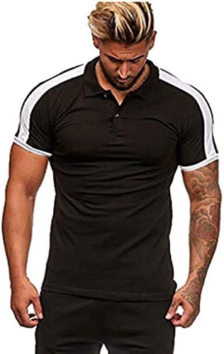 Hirolan Men's Polo Classic Fit Short-Sleeve Shirt Crew Neck T-Shirt Slim Shapewear Gym Running Tee Golf Tennis Workout Tee Elastic Basketball Tank Tops