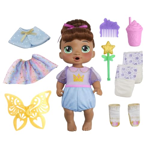 Baby Alive Fairy Fashions Sophia Sparkle Doll with Clothes Accessories, Brown Hair, 11 Inches, Kids Toys, Ages 3+(Amazon Exclusive)