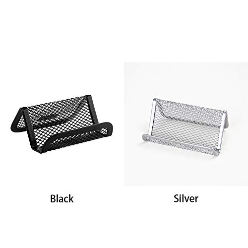 yodaliy Business Card Holder Durable Organizer Desktop Office Practical Home Display Stand Fashion Portable Metal Mesh Shelf Accessories Desk Storage - Thumbnail 2