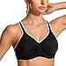 SYROKAN Women's Full Support High Impact Racerback Lightly Lined Underwire Sports Bra Black 38C