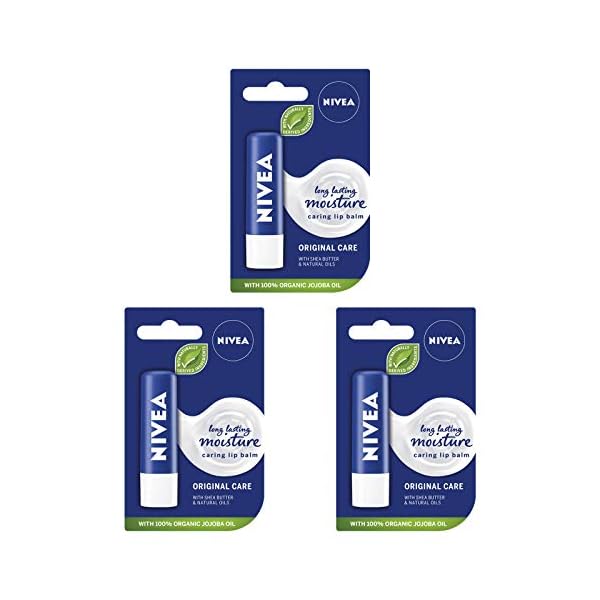 Pack-of-3-Nivea-Lip-Care-Balms-Original Pack of 3, Nivea Lip Care Balms Original