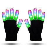 LED Gloves ZOETOUCH Lighted Gloves Glowing Gloves 6 Flashing Modes For Clubbing,Raves,Disco,Dubstep Party,Birthday,Halloween,Christmas and Other Festivals