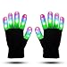 ZOETOUCH LED Gloves Finger Lights Glowing Rave Gloves Flashing Gloves 6 Modes For Halloween Costume Christmas Dance Dubstep Party Birthday
