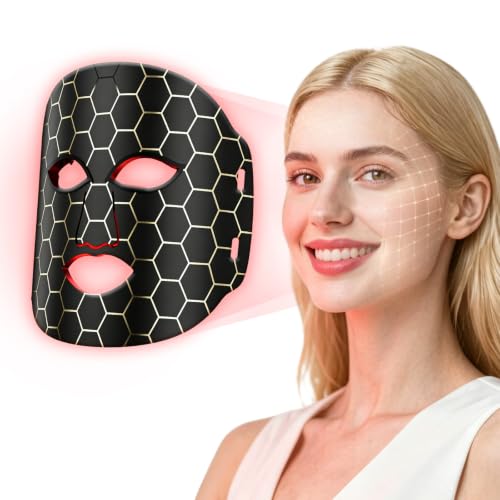 Red Light Mask for Face, 7-Colors Red Light Therapy Face Mask, Lightweight Portable for Home & Travel, Rechargeable