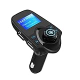 Bluetooth Wireless FM Transmitter LCD Car MP3 Player AUX USB Disk Charger Handsfree Kit Large Screen Suitable for iPhone, iPad, iPod, HTC, MP3, MP4 and Most Devices