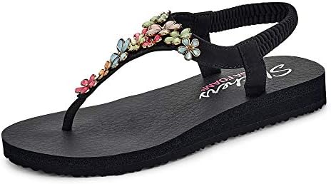 skechers women's meditation glass daisy sandal