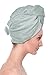 Texere Women's Rayon and Cotton Terry Spa Hair Towel - Fast Drying, Absorbent Hair Wrap Twist Turban for Long, Thick, and Curly Hair (Tya, Lily Green, U)