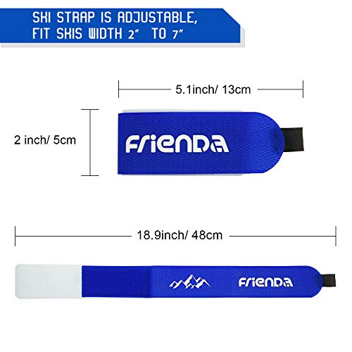 image for Frienda 6 Pieces Ski Straps Fastener Tape Hook and Loop Adjustable Ski