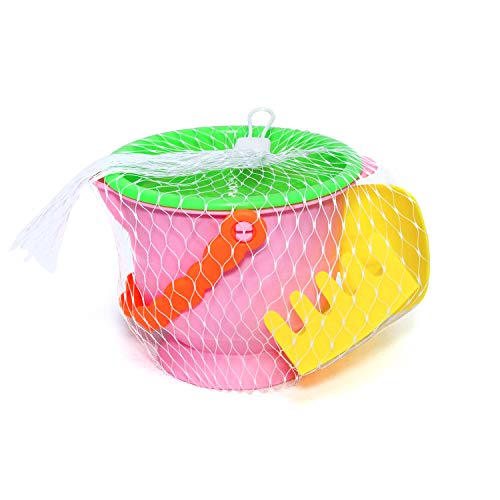 zoordo Beach Toys, Sand Basics Set for Kids- Including Bucket, Sifter, Rake, Shovel and Mesh Bag, Multicolor Outdoor Summer Play Toys - Thumbnail 6