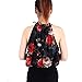 Froomer Fashion Women's Halter Ruffled Neck Chiffon Blouses Sleeveless Floral Shirts (Asian L, Black)
