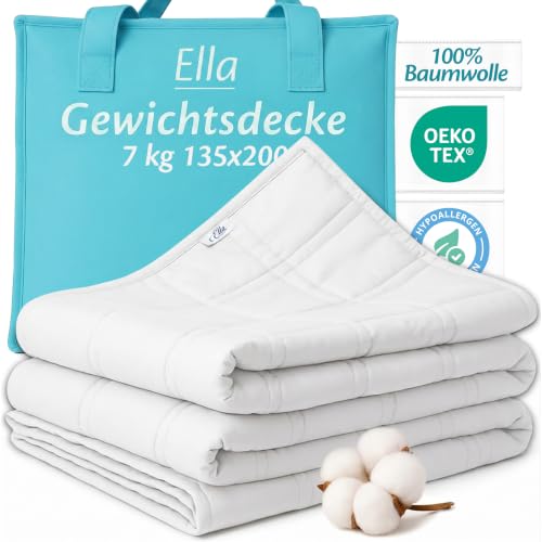 Ella Gewichtsdecke 135x200 7kg Schwere Decke, Therapiedecke Erwachsene