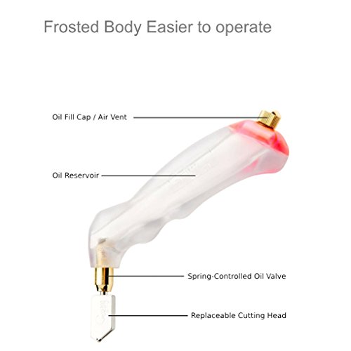 Professional Pistol Grip Glass Cutter with Oil Reservoir, Specially Designed for Handcrafted Mosaic Glass Making,Perfect for Stained Glass Making Tools by Bloomoak