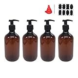 4 Pack 16 OZ Empty Plastic Pump Lotion Bottles With
