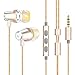 Simptech Metal Earbuds Headphones With Microphone – Earphones with Remote Control Noise Cancelling,Crystal Clear Sound,Comfort-Fit Design, Best for iphone and Android Phones (Gold)