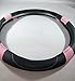 Jdragon Black & Pink PU Leather Best Grip Slip-On Steering Wheel Cover 14.25-15