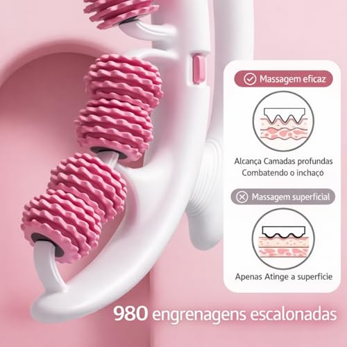 Rolo de Massagem Corporal Lipedema Celulite | Massageador Roller Para Pernas | Drenagem Linfática Liberação Muscular | Drenaroller Linfático Anticelulite Melhora Inchaço Circulação