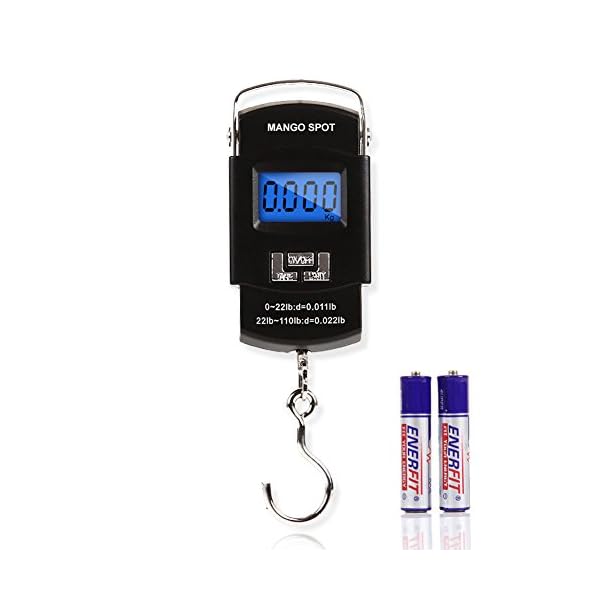 Mango-Spot-LCD-Electronic-Balance-Digital-Fishing-Hook-Hanging-Scale-110-Pound50-Killogram-10-Gram-2-AAA-Batteries-Included