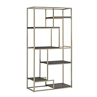 Furniture of America Corley Contemporary 6 Shelf Bookcase, Champagne