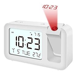 Projection Alarm Clock with 120° Rotatable