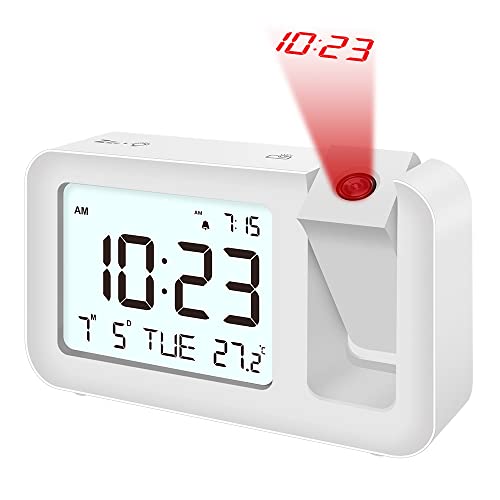 Projection Alarm Clock with 120° Rotatable