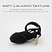 REDQIN Silicone Chasti-ty- Device Male Brief Anti-Off with 5 Rings (Black, Long)