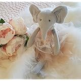 Inspired by Jewel Daisy The Elephant Premium Quality Floppy Elephant Plush Doll with Delicate Coral & Lace Tutu | Elegant Feather & Pearl Details | Playable Toy with Movable Legs & Huggable Arms