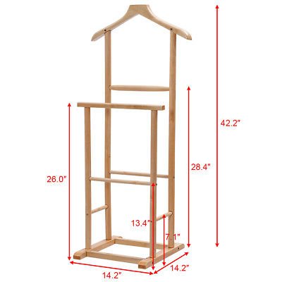 Men's Valet Coat Rack Executive Clothes Suit Hanger Stand Organizer - Thumbnail 4