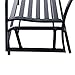 Outsunny Outdoor Glider Bench, Glider Bench for Outside Patio with Armrests, Slatted Seat & Backrest, Loveseat with Power Coated Steel Frame, Black