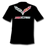 C7 Corvette Stingray Z06 with Crossed Flags T-shirt : Black