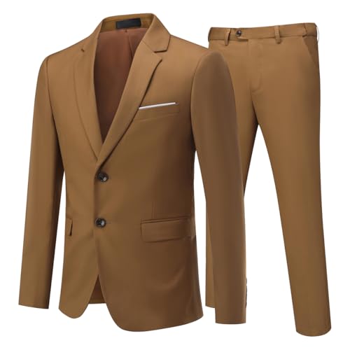Allthemen Anzug Herren Anzug 2 Teilig Slim Fit Herrenanzug Hochzeit Anzüge Herren Modern Sakko Für Business Kaffee S