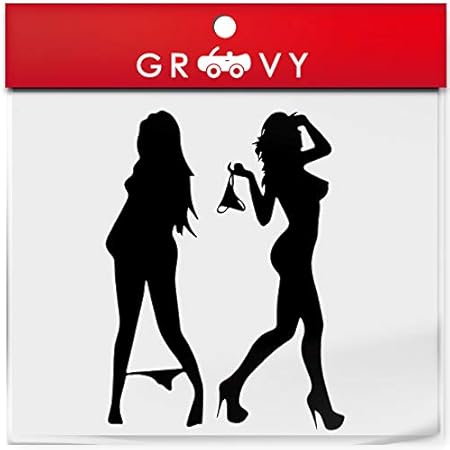 Amazon セクシー ギャル レースクイーン ステッカー コンパニオン 水着 下着 可愛い 面白い 車 ブランド アウトドア ステッカー おもしろ かわいい おしゃれ 1211 ブラック ステッカー デカール 車 バイク