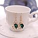 OUFO Necklace Earring Ring Fashion Jewelry Sets Boxed Dark Green Stone (2237)