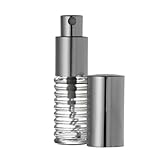 Riverrun Perfume Atomizer, Spiral Glass Bottle, Silver Sprayer 1/4 oz 7.5ml