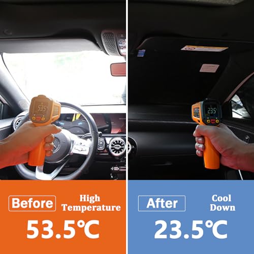 NOYVYDS Car Front Windshield Sunscreen, Car Windscreen Cover Against UV Rays and Heat, Magnetic, Universal for Most Vehicles, 199 x 127 cm, Silver