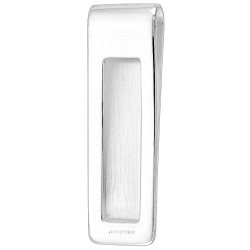 Sterling Silver Money Clip Plain Narrow made in Italy, 5/8 X 2 inch