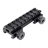 Electronix Express Riser Mount Medium Profile 1/2"" Picatinny Weaver Rail Flat Top Riser Mount for Scopes & Optics, 0.7" H x 3.3"L, 8 Slots