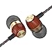 X-Best Customed Wood in-Ear Earphones with Microphone, Premium High Definition Dynamic Crystal Sound，Stereo Bass Earbuds, Noise Isolating Headphone with Volume Control for iOS Android Devices