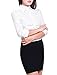 Allegra K Lady Chic Point Collar Long-sleeved Button Down Ruched Shirt medium white
