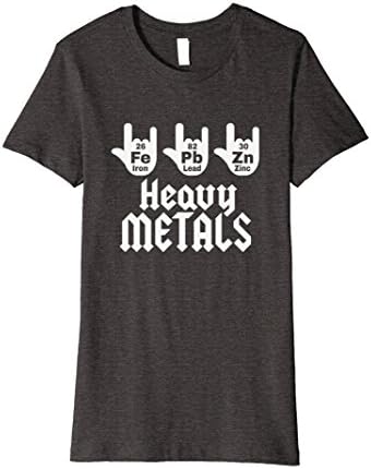 Womens Funny Heavy Metals Science Periodic Elements T-Shirt Large Dark Heather