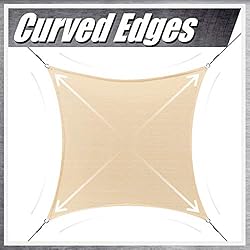 ColourTree 8' x 12' Beige Rectangle Sun Shade Sail