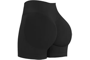 JN JANPRINT Womens Workout Gym Shorts Seamless Crossover V-Shape Invisible Scrunch Butt Lifting 4.5" Biker Yoga Shorts