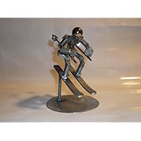 Skier Metal Bolt Figurine, Metal Bolt Figurine, Athlete, Upcycled Art