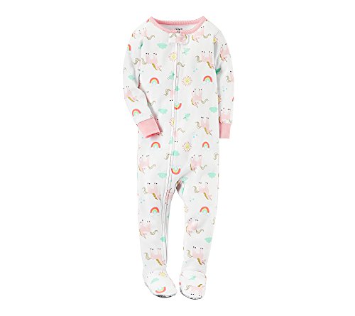 Carter's Girls' 12 Months-5T Unicorn Print One Piece Cotton Pajamas 4T