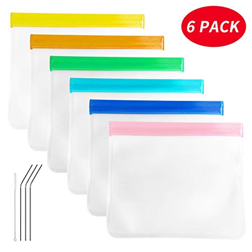 Ranoff Reusable Food Storage Bag 6 Pieces Sealed Vegetable and Fruit Snacks Frozen Bags (Multicolor)