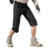 FREE SOLDIER Men’s Capri Shorts Pants Casual 3/4 Water Resistant Work Short Multi Pockets Tactical Cargo Shorts