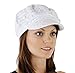 Glitter Sequin Trim Newsboy Style Relaxed Fit Cap, White ,One Size
