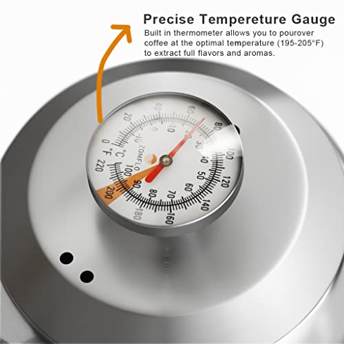 ZOMFLO Gooseneck Kettle Whistle With Thermometer For Coffee and Tea