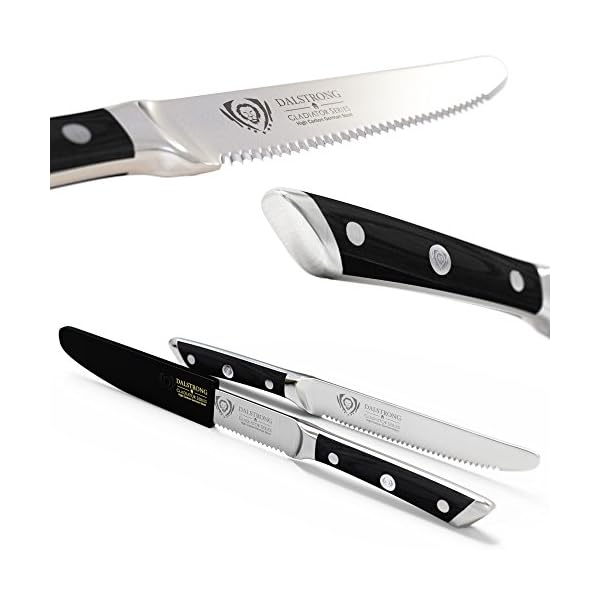 DALSTRONG Steak Knives Set of 4 Serrated Blade Gladiator Series