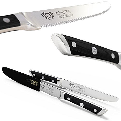 DALSTRONG Steak Knives Set of 4 Serrated Blade Gladiator Series