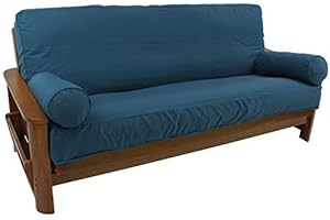 Blazing Needles Twill Full-Size 9-inch Futon Cover Set with Pillows, Grape